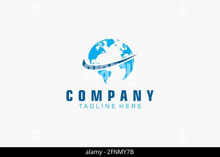 Globe Logo Template for Communication Business Illustration. Stock Vector