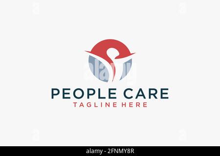 Social Humanity People Logo. Flat Vector Logo Design Template. Stock Vector