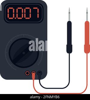 multimeter measuring instrument of voltage and resistance. flat vector Stock Vector
