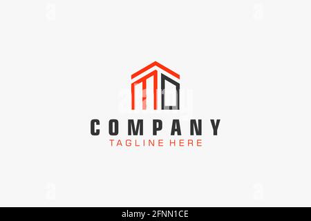 Abstract Initial Letter MD Logo. Usable for Business, Technology and Branding Logos. Flat Vector Logo Design Template. Stock Vector