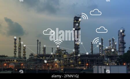 IOT sensor innovation for cloud computing technology , Internet of thing integrate to big data analytic platform on cloud for advance application for Stock Photo