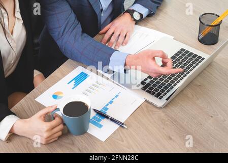 Business team working on project. Meeting at office concept Stock Photo