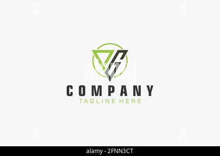 Abstract Initial Letter PG Logo. Usable for Business, Technology and Branding Logos. Flat Vector Logo Design Template. Stock Vector