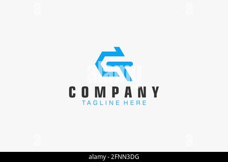 Abstract Initial Letter DT Logo. Usable for Business, Technology and Branding Logos. Flat Vector Logo Design Template. Stock Vector