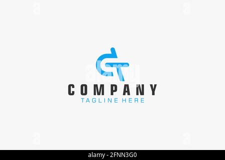 Abstract Initial Letter DT Logo. Usable for Business, Technology and Branding Logos. Flat Vector Logo Design Template. Stock Vector