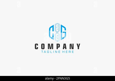 Abstract Initial Letter CG Logo. Usable for Business, Technology and Branding Logos. Flat Vector Logo Design Template. Stock Vector