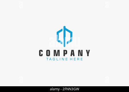 Abstract Initial Letter CP Logo. Usable for Business, Technology and Branding Logos. Flat Vector Logo Design Template. Stock Vector