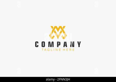 Abstract Initial Letter MV Logo. Usable for Business, Technology and Branding Logos. Flat Vector Logo Design Template. Stock Vector