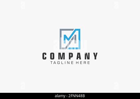 Abstract Initial Letter MI Logo. Usable for Business, Technology and Branding Logos. Flat Vector Logo Design Template. Stock Vector