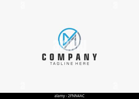 Abstract Initial Letter MI Logo. Usable for Business, Technology and Branding Logos. Flat Vector Logo Design Template. Stock Vector