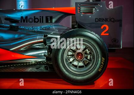 London, UK. 18th May, 2021. Lewis Hamilton's 2010 Turkish Grand Prix McLaren Mercedes MP4-25A race winner, McLaren certified, and the first-ever Hamilton GP winning car to come to market. Offered by Formula 1 and RM Sotheby's with an estimate of $5,000,000 - $7,000,000. The Auction event will be held live on 17 July 2021 as the McLaren Mercedes is driven around Hamilton's home track throughout the live bidding, on the weekend of the British Grand Prix. Credit: Guy Bell/Alamy Live News Stock Photo