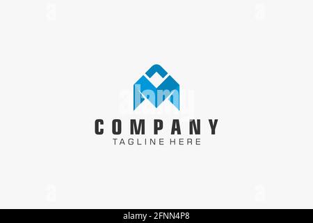 Abstract Initial Letter M Logo. Usable for Business, Technology and Branding Logos. Flat Vector Logo Design Template. Stock Vector