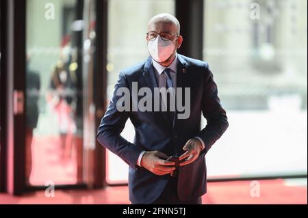 Paris, France. 18th May, 2021. Charles Michel during a Summit on financing African economies in Paris on May 18, 2021. Photo by Eliot Blondet/ABACAPRESS.COM Credit: Abaca Press/Alamy Live News Stock Photo