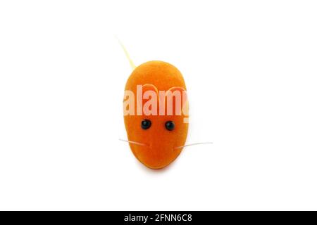 Orange toy mouse isolated on white background Stock Photo