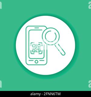 Scanner QR mobile application in smartphone color glyph icon. Pictogram for web page, mobile app, promo. UI UX GUI design element. Stock Vector
