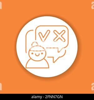 Decision-making color character glyph icon. Soft skills. Pictogram for web, mobile app, promo. Stock Vector