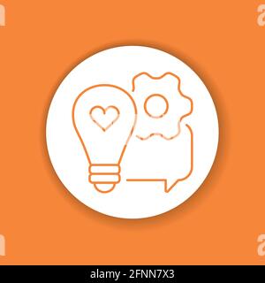 Creativity color glyph icon. Soft skills. Pictogram for web, mobile app, promo. Stock Vector