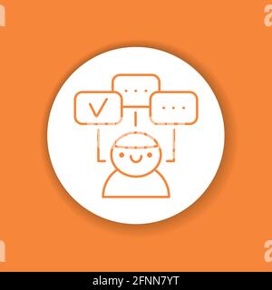 Multitasking color glyph icon. Soft skills. Pictogram for web, mobile app, promo. Stock Vector