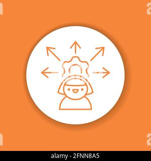 Initiative color glyph icon. Soft skills. Pictogram for web, mobile app, promo. Stock Vector