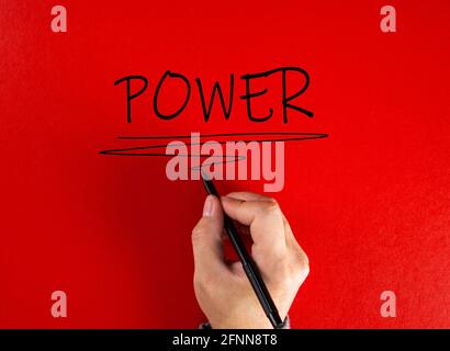 the word power in red