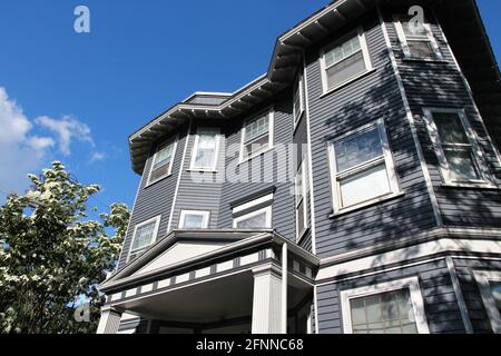 CAMBRIDGE, UNITED STATES - JUNE 9, 2013: House in Cambridge, Massachusetts near Boston, USA. Home ownership rate in the USA is approximately 64 percen Stock Photo