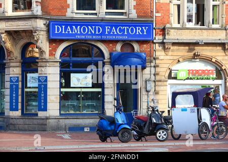 AMSTERDAM, NETHERLANDS - JULY 7, 2017: Diamond factory shop Koh-i-noor in Amsterdam, Netherlands. Amsterdam has a long history of diamond trade and in Stock Photo