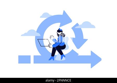 Agile project management for business work organization Stock Vector