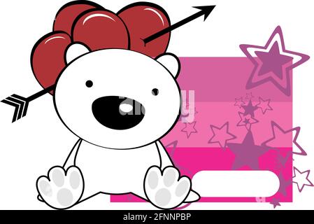 cute baby polar bear cartoon character sticker in vector format very easy to edit Stock Vector