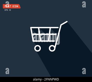 flat shopping cart icon, logo design vector illustration Stock Photo