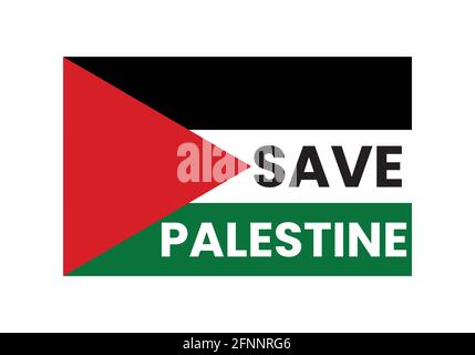 Save Palestine freedom vector flag green black red abstract design. Save Palestine illustration. Stock Vector