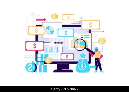 Finance accounting and calculation of financial income Stock Vector