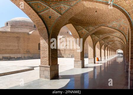 Tabriz, Iran - June 2018: Blue Mosque in Tabriz, Iran. The ancient islamic mosque was constructed in 1465. Stock Photo