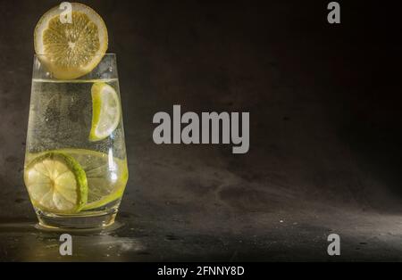 Ice Cube Falling Into Splashing Cuba Libre Cocktail Stock Photo