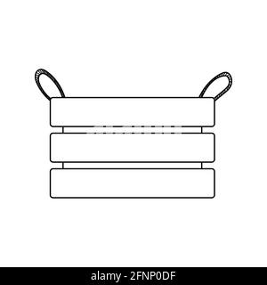 Gardening basket outline simple minimalistic flat design vector illustration isolated on white background Stock Vector