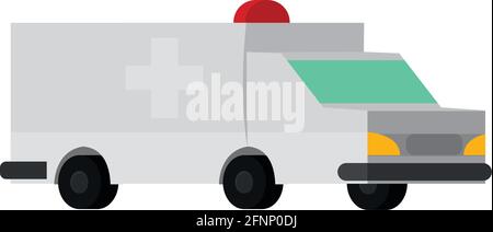 Isolated 3d white ambulance car icon Vector illustration Stock Vector