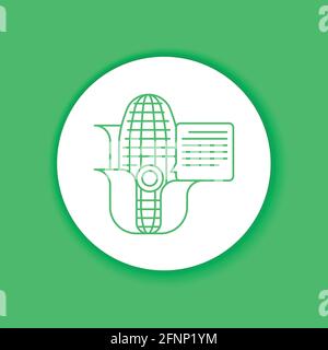 System monitoring the crop field. Smart farming color glyph icon. Checking plants. Agricultural IOT. Sign for web page, app. UI UX GUI design element. Stock Vector