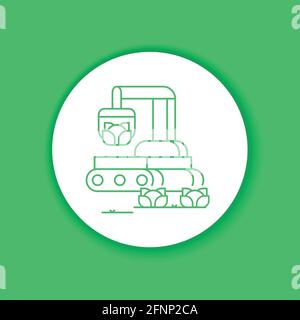 Smart robotic farmers analyze the growth and harvesting plants color glyph icon. Smart farming. Sign for web page, app. UI UX GUI design element. Edit Stock Vector