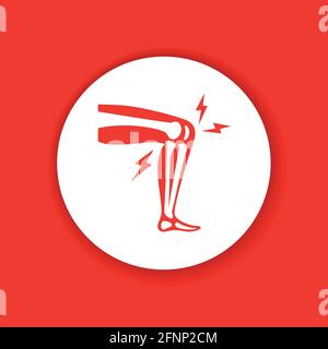 Knee arthritis color glyph icon. Inflammation joint. Sign for web page, mobile app, button, logo. Editable stroke Stock Vector