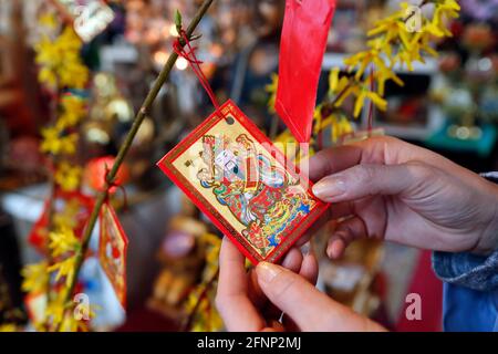 Red envelopes ( hongbao ) for Chinese and Vietnamese New Year. Red color is  a symbol of good luck. Saint Pierre en Faucigny. France Stock Photo - Alamy