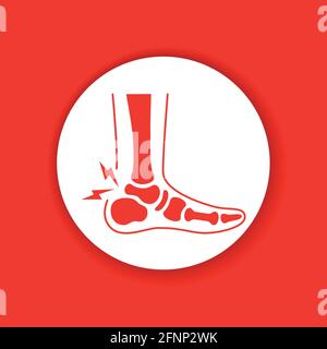 Ankle arthritis glyph color icon. Inflammation joint. Sign for web page, mobile app, button, logo. Editable stroke. Stock Vector