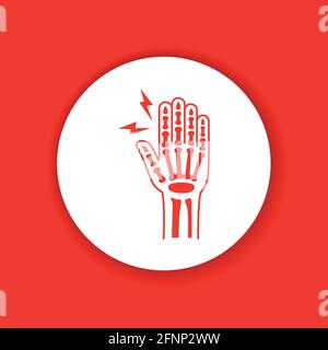 Arthritis wrist color glyph icon. Inflammation joint. Sign for web page, mobile app, button, logo. Editable stroke Stock Vector