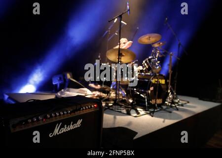 Rock and Roll band.  Control panel of a Marshall Amplifier.   France. Stock Photo