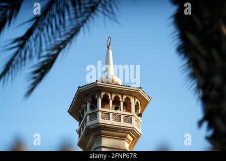Al Farooq mosque. The minaret.  Dubai. United Arab Emirates Stock Photo