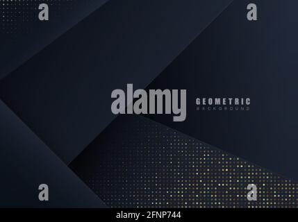 luxurious dark background with glitter and overlap layer. abstract modern background.Abstract background Stock Vector