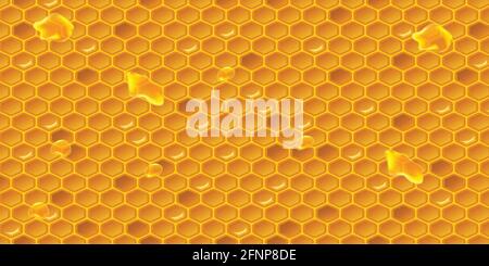 Vector Honey Comb background pattern repeatable Stock Vector