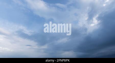 A Storm clouds at dusk, moody cloud sky replacement Stock Photo