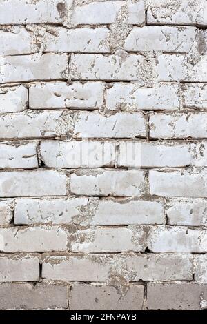 old brickwork made of white brick, vintage wall Stock Photo