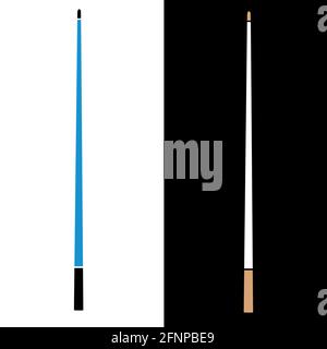 Billiard Cue. Pointing stick. Teachers Pointer, Teaching Hand Pointer. Chinese or japanese Chopsticks. Symbol, icon. Customizable vector graphic. Stock Vector