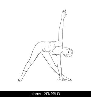 Utthita Trikonasana or Extended Triangle Pose. Vector Stock Vector ...