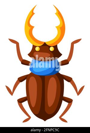 Illustration of colorful beetle. Stylized decorative insect. Stock Vector